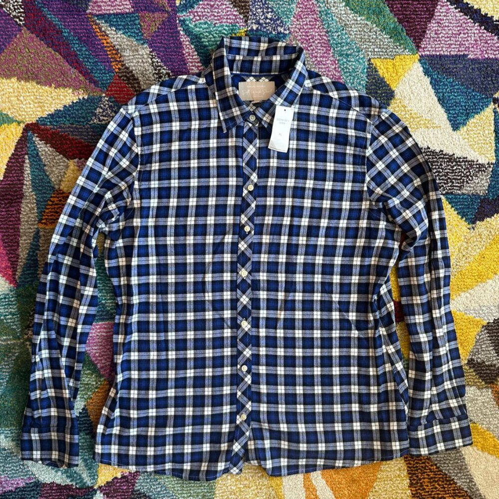 Blue Plaid Banana Republic Button Up shirt